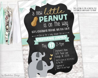 Little Peanut Elephant Baby Shower Invitation Printable