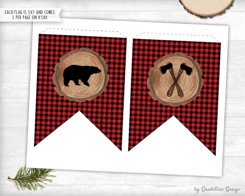 Little One Lumberjack Baby Shower Banner Printable Etsy