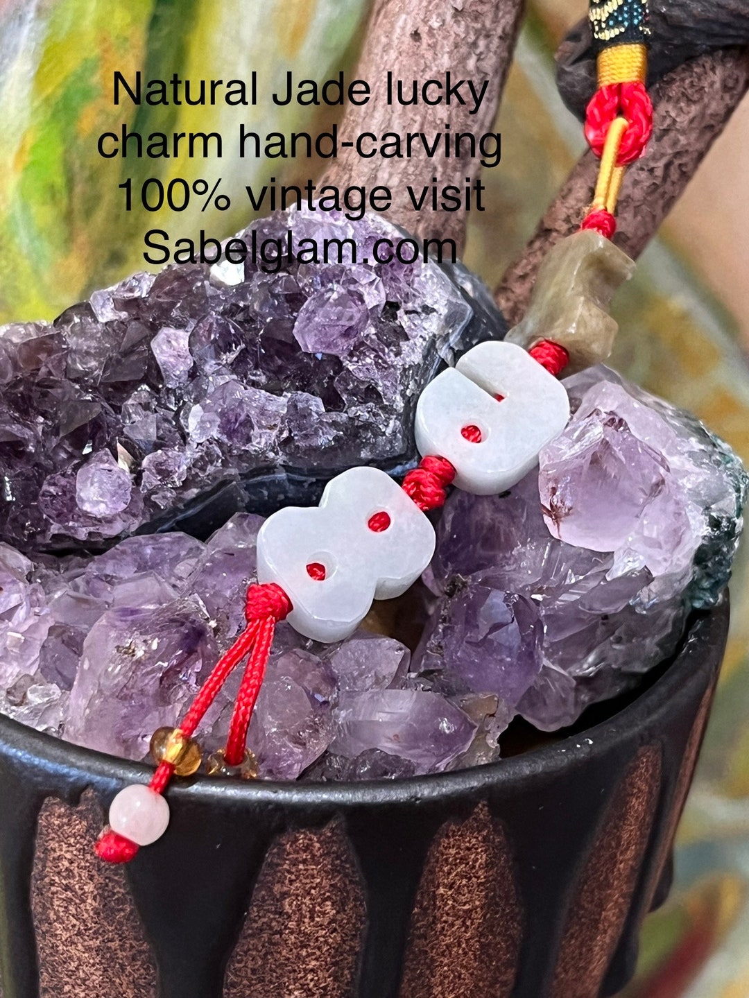 Natural Jade Lucky Charm Decoration 100 Vintage Etsy Australia