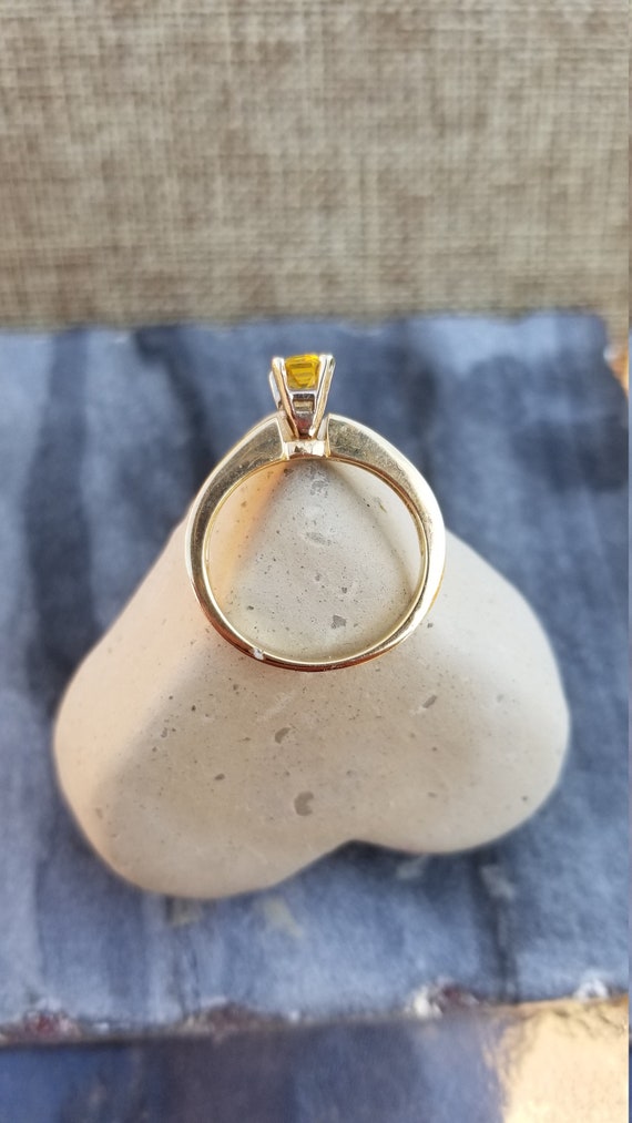 Vintage Genuine Yellow Sapphire Engagement Ring 1… - image 5