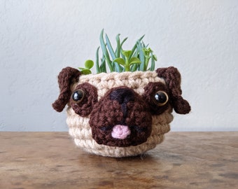 PATTERN ONLY - Small Pug Planter