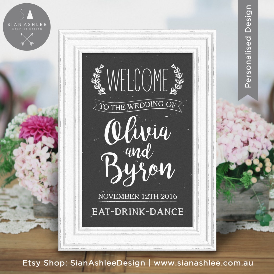 Rustic Wedding Welcome Sign DIY Print | Woodlands, Chalkboard, Boho ...