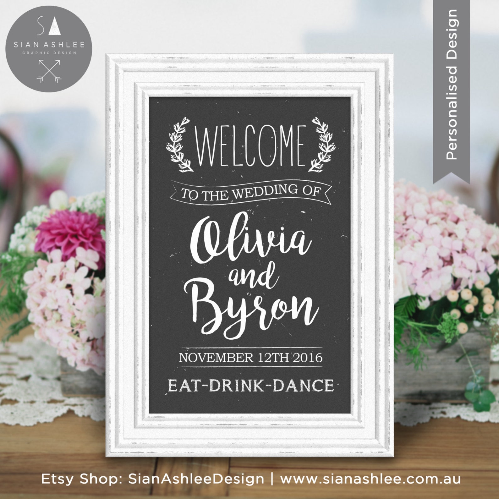 Rustic Wedding Welcome Sign DIY Print Woodlands Chalkboard Boho rustic-wedding-welcome-sign-diy-print-woodlands-chalkboard-boho