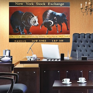 Bear/Bull WallStreet Painting
