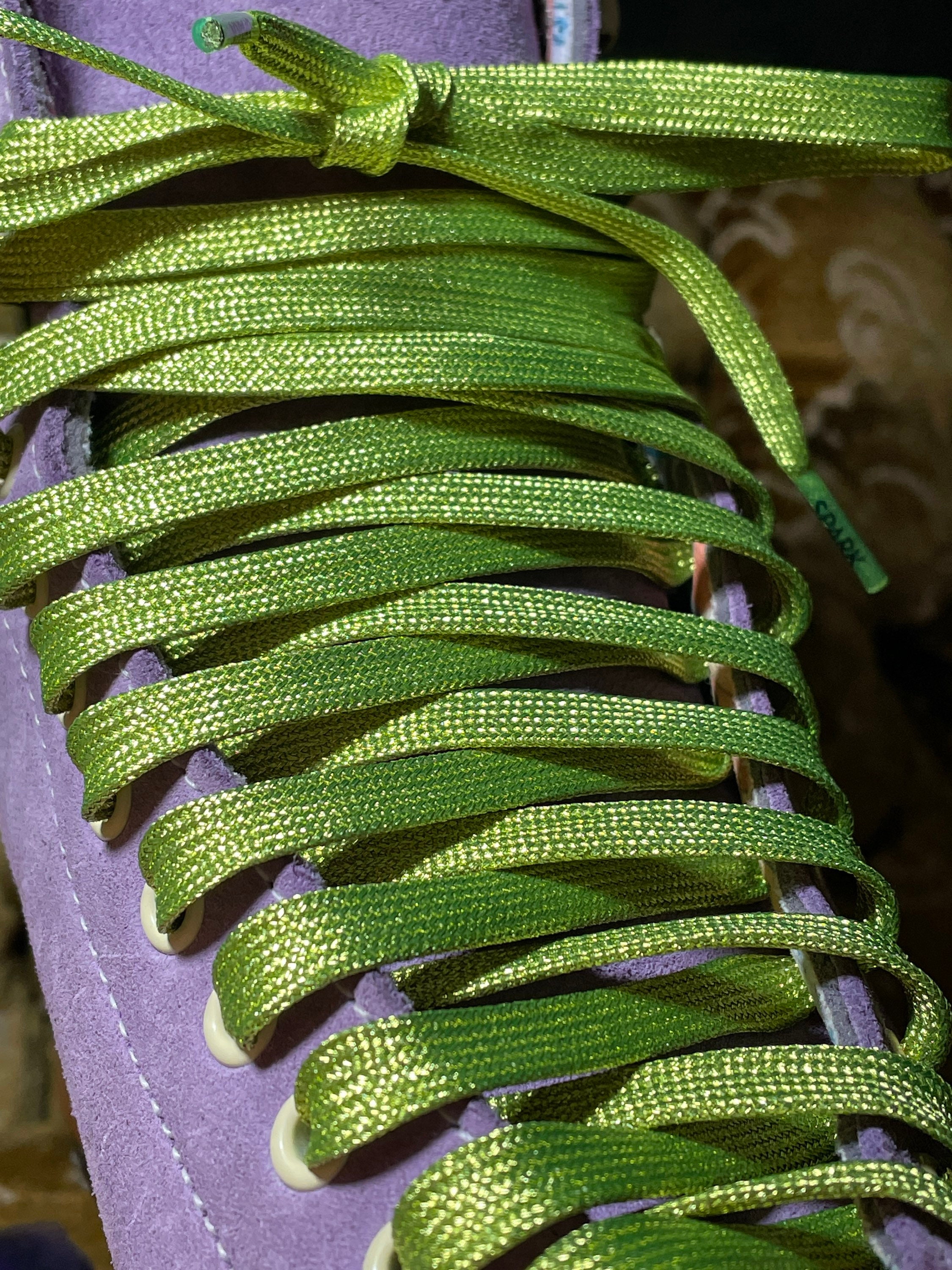Lime Green Metallic 96 Inch SPARK Roller Skate Laces Etsy UK