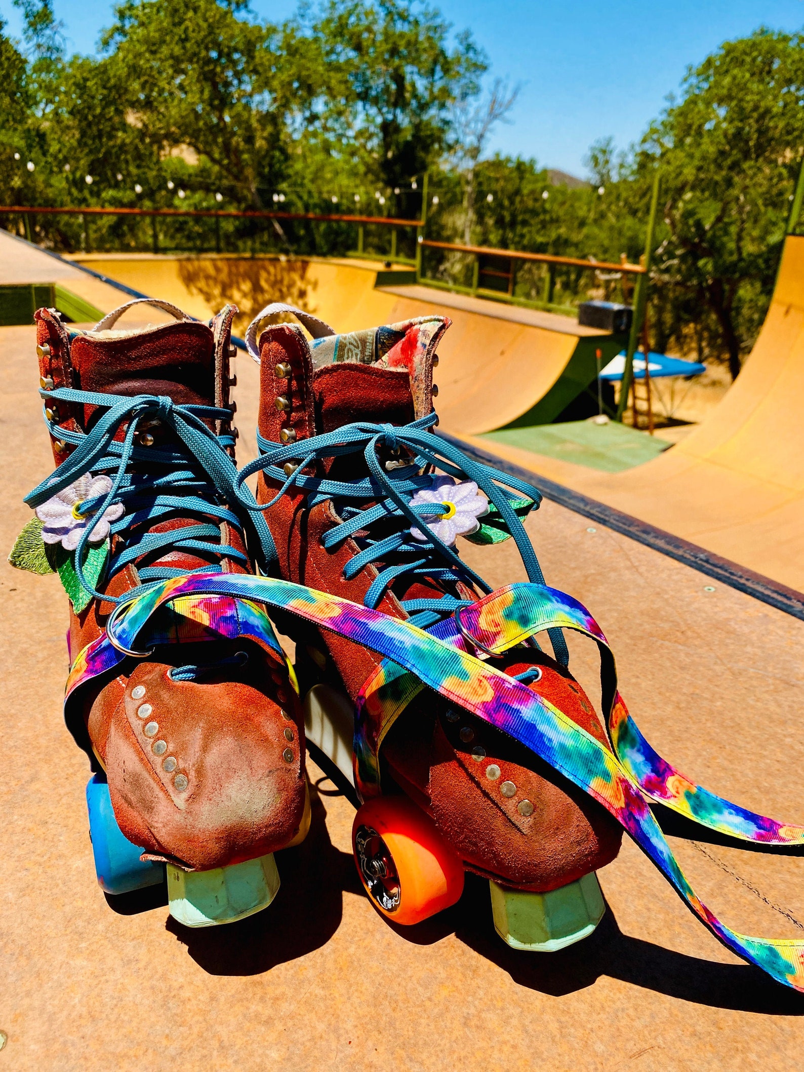 Rainbow Tie Dye Roller Skate Leash with D Rings Adjustable Etsy