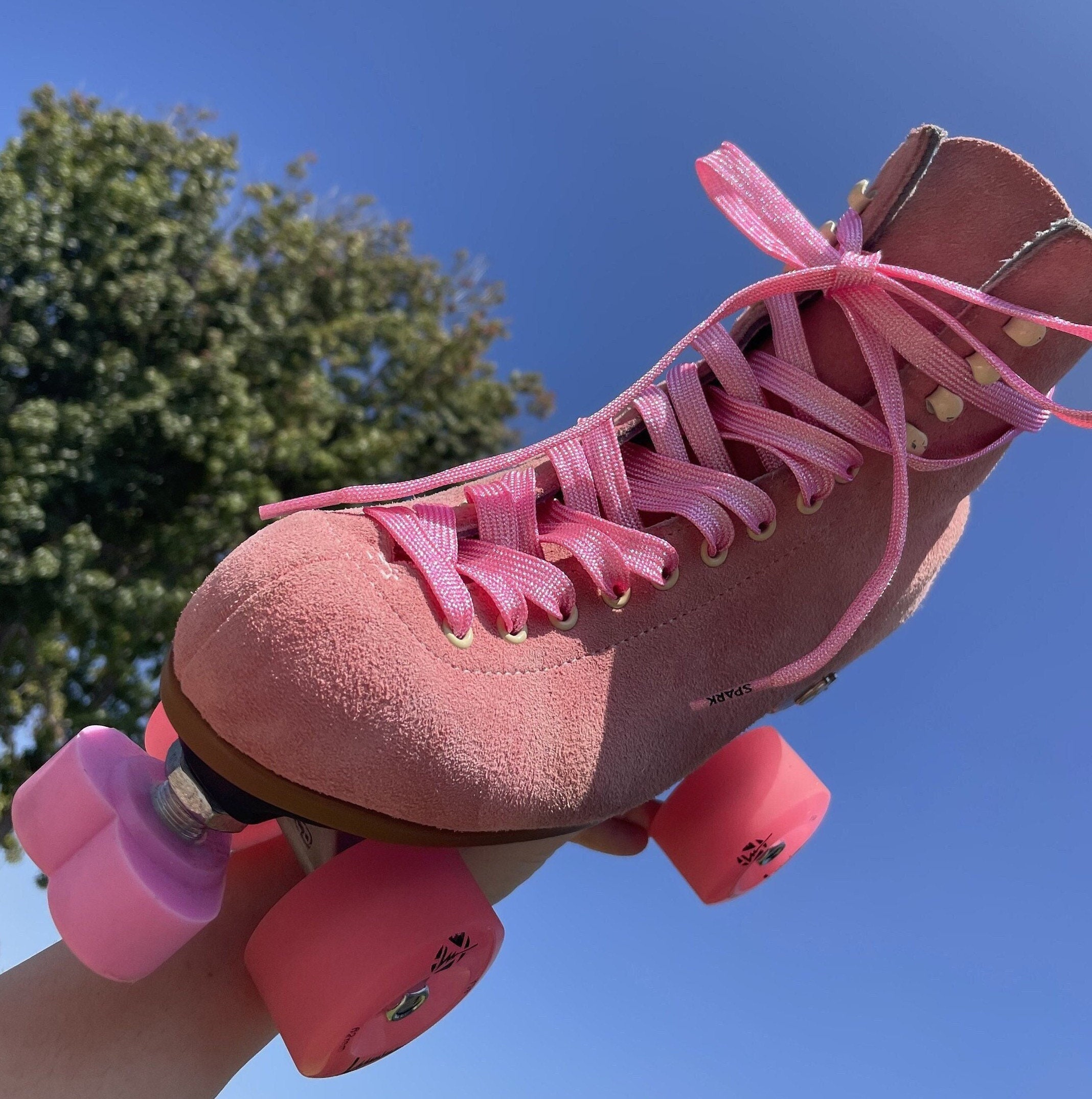 Pink Metallic 96 Inch SPARK Roller Skate Laces Etsy