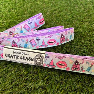 Pastel Witch Spooky Lavender Roller Skate Leash with D Rings - Adjustable - Yoga Mat Strap - Skateboard Sling - Artist Sonch Curiosities