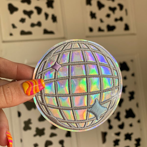 Disco Ball Holographic Patch 3.5 inch