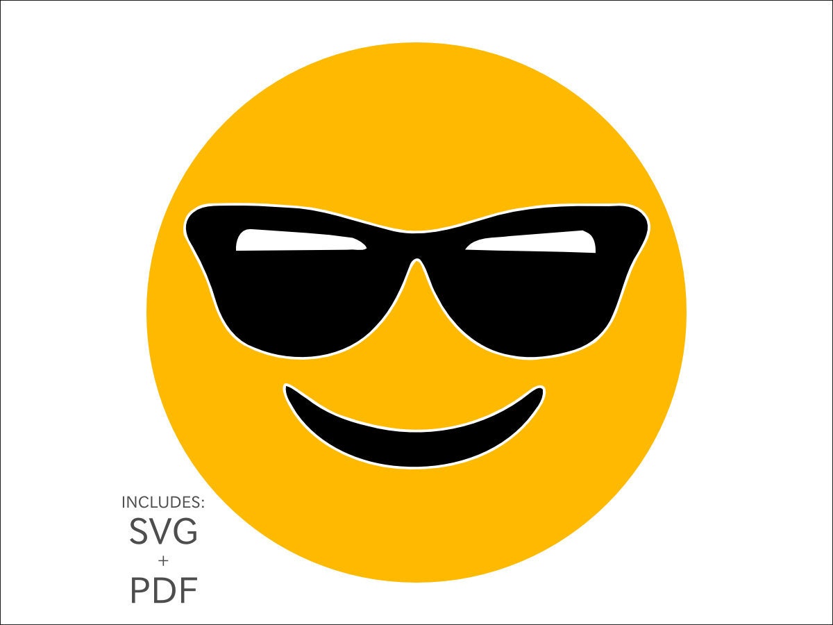 Download Royalty Free Emoji Svg Shades Emoticon Smiley Face W Etsy