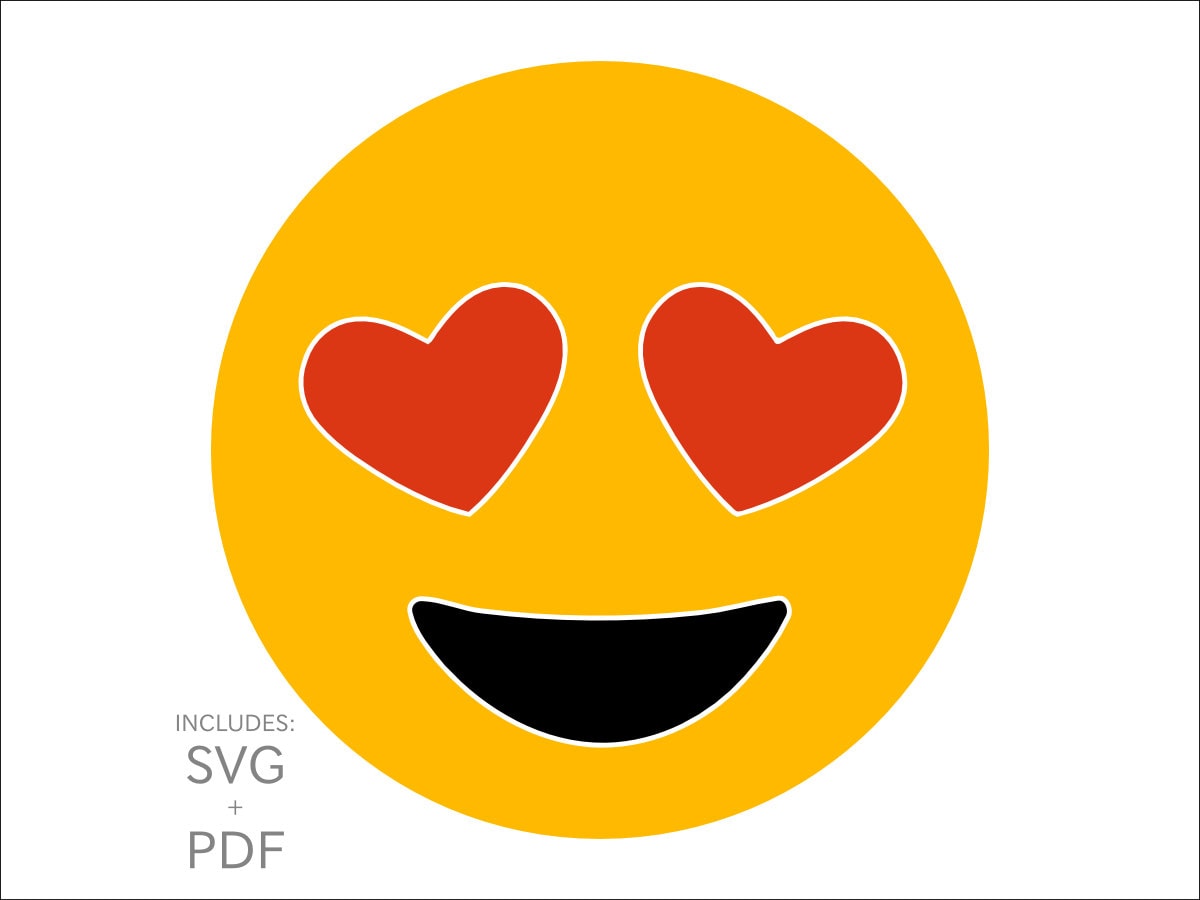 Download Cuttable Emoji SVG Heart Shaped Eyes Lover Emoticon Funny ...