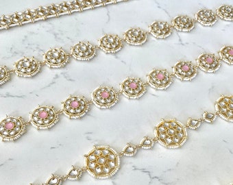 Gold Kundan Sheeshphool | Kundan Matha Patti | Sangeet Hair Jewelry | Maang Tikka | Indian Hair Jewelry | Sheesh Phool | Punjabi Jewelry