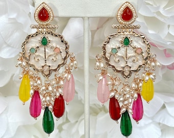 Lightweight Vibrant Floral Filigree Earrings - Many Color Options! | Vacation Earrings, Indian Earrings, Indian Bridal Jewelry