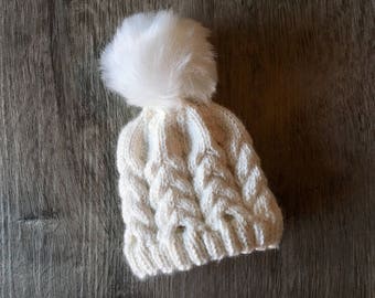 KNITTING PATTERN - Alpine Cabled Baby Hat, Preemie Hat Knitting Pattern, Newborn, Baby, Toddler Hat, Worsted Yarn, How To, Tutorial diy