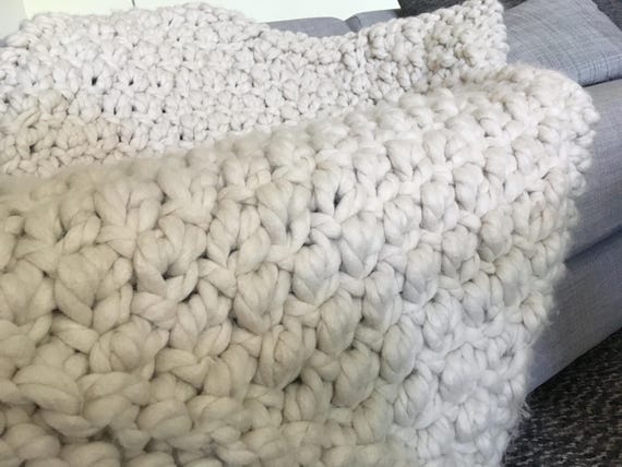 KNITTING PATTERN London Fog Oversized Knit Blanket Brioche and