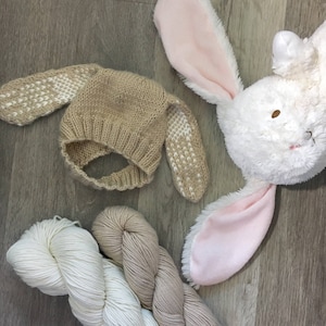 KNITTING PATTERN - Baby Bunny Bonnet, Preemie, Newborn, Baby, Toddler Bunny Hat, Worsted Weight Yarn Knitting DIY, Woodland Baby