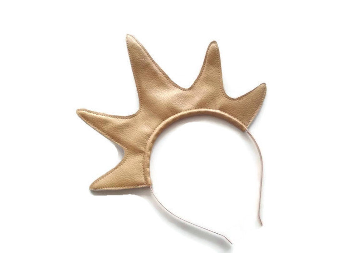 King Triton Crown Poseidon Gold Tiara Fake Leather Headband Man Women