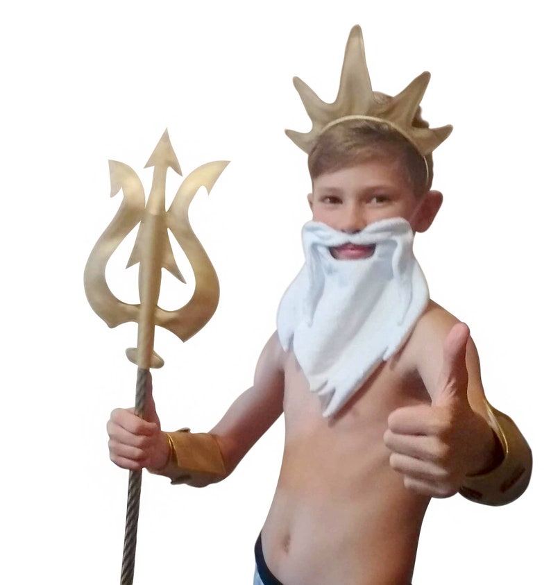 King Triton Set Crown and Beard for Halloween Costume Etsy
