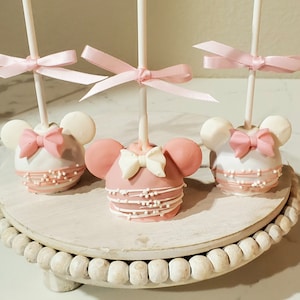 Minnie mouse cake pops pink birthday baby shower (please see full description)