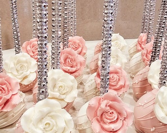 18 Beautiful Cake Pops Bling wedding birthday shower bridal