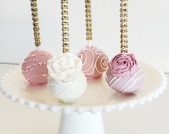 Custom bling stick cake pops for wedding, birthday, bachelorette party or any event (please read full description)