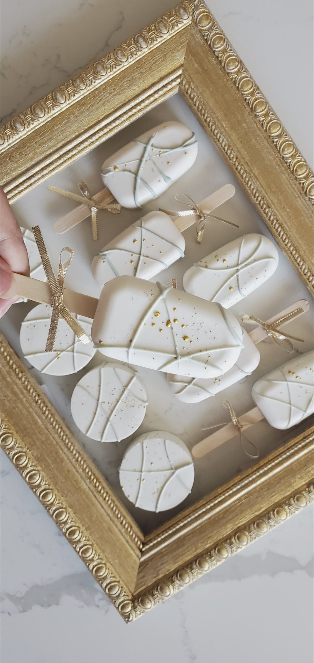 Boho White and Sage Cakesickles Cake Pops With a Splash of Etsy