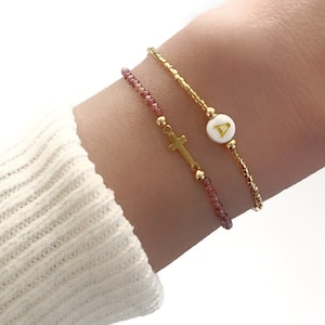 Cross Bracelet | Seed Bead Bracelet | Minimalist Bracelet | Dainty Bracelet | Each Bracelet Sold Separately |