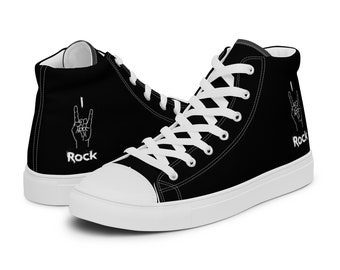 I Love Rock Men’s high top canvas shoes | Sneakers