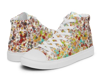 Splatter Men’s high top canvas shoes | Sneaker