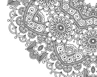 10 Mandala NEW YEAR Digital Coloring Page Happy Holidays