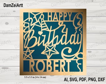 Personalized Birthday Card, svg personalized, Birthday Card svg template for Cricut Cameo