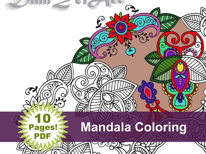 Mandala Coloring 10 Pages Printable Pdf Blank Mandala | Etsy
