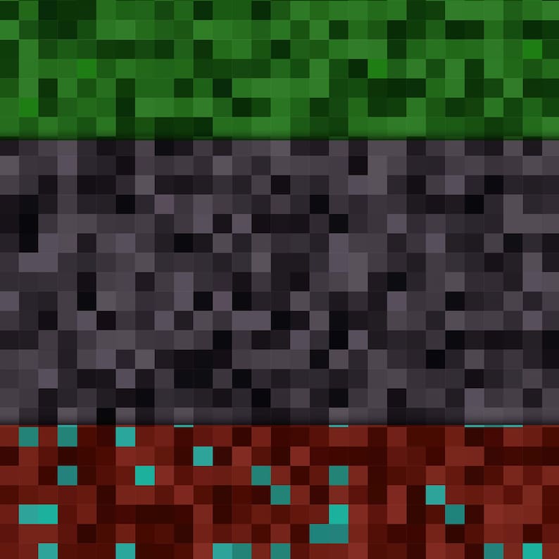Rainbow Minecraft Printable Digital Papers 300DPI 33COLOR pet | Etsy