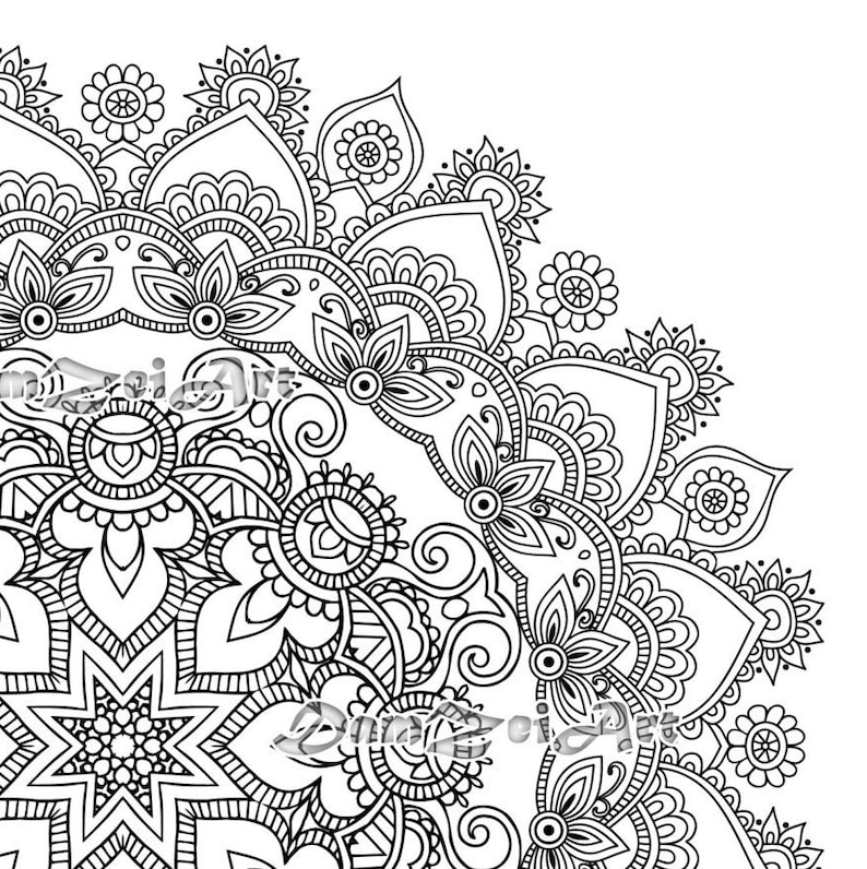 Download Mandala Coloring Pages Printable Pdf Blank Mandala Designs | Etsy