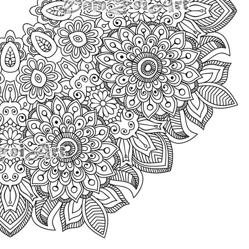 Flower Mandala Coloring Page Printable Pdf Blank Mandala