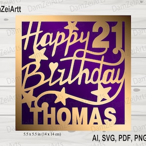 Personalized Birthday Card, svg personalized, Birthday Card svg template for Cricut Cameo