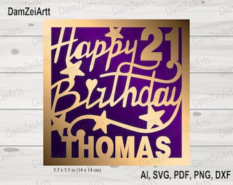 Personalized Birthday Card, svg personalized, Birthday Card svg template for Cricut Cameo