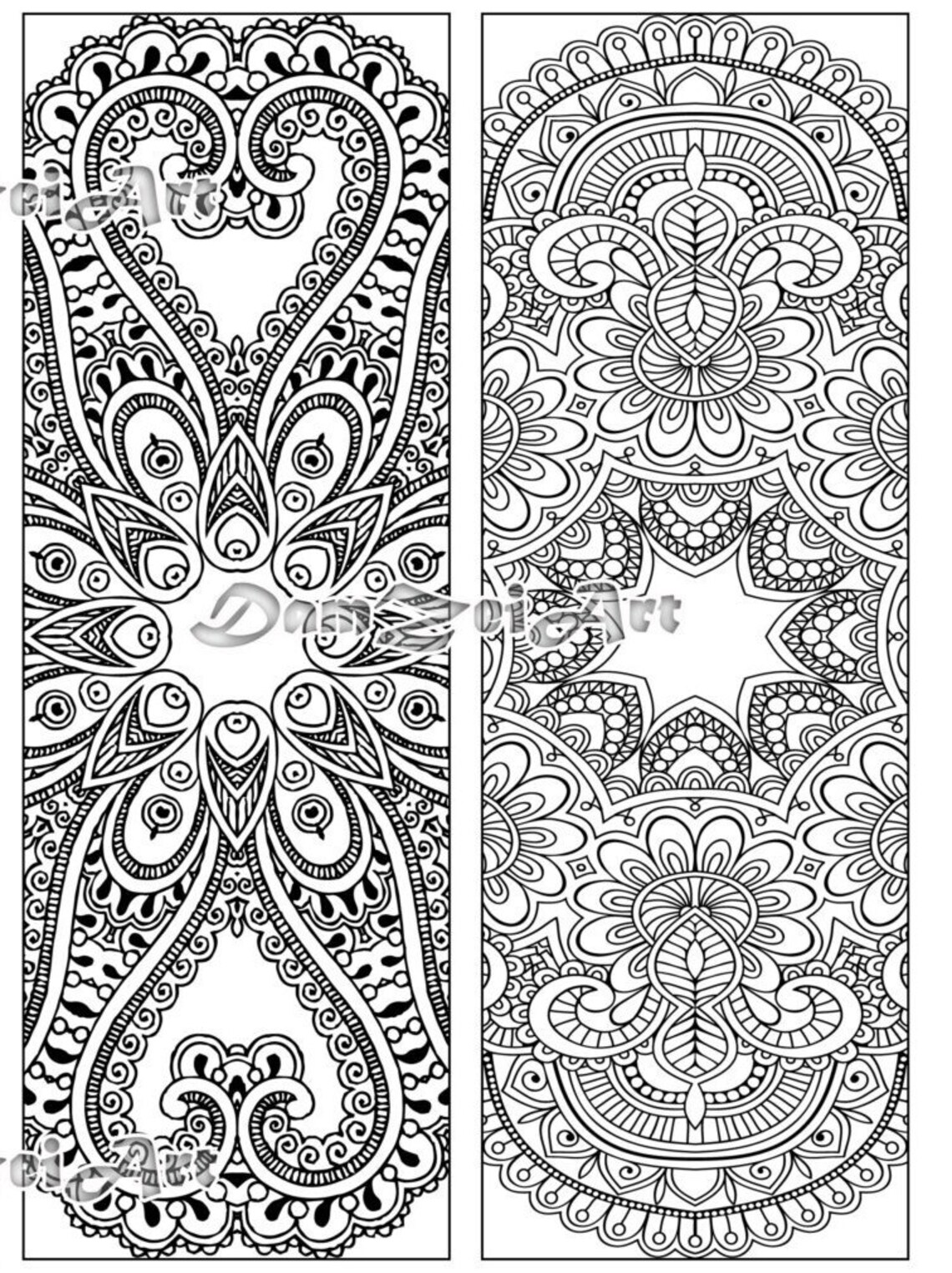 bookmark coloring flower mandalas coloring bookmarks etsy