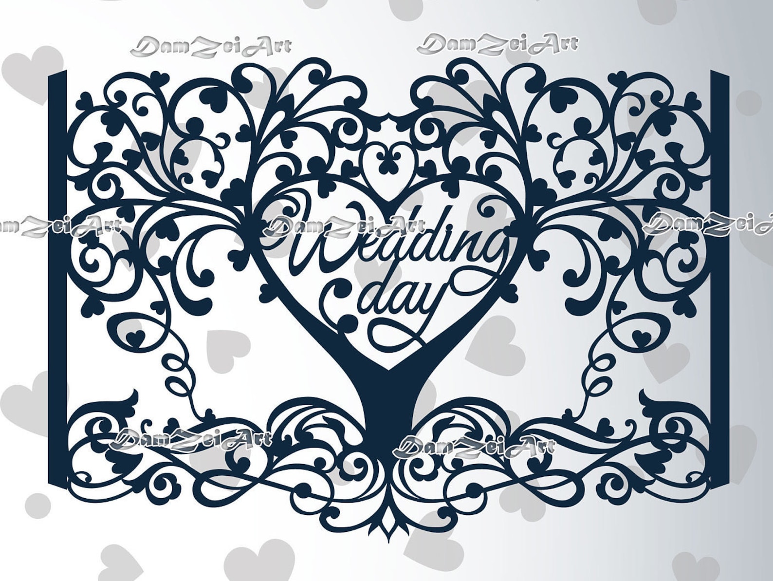 5x7'' Wedding Day Invitation Card Laser Cut Template - Etsy