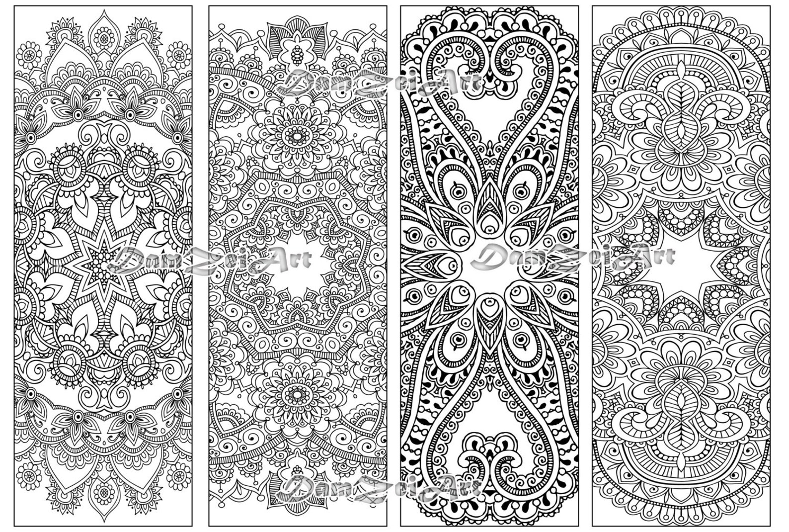 bookmark coloring flower mandalas coloring bookmarks etsy