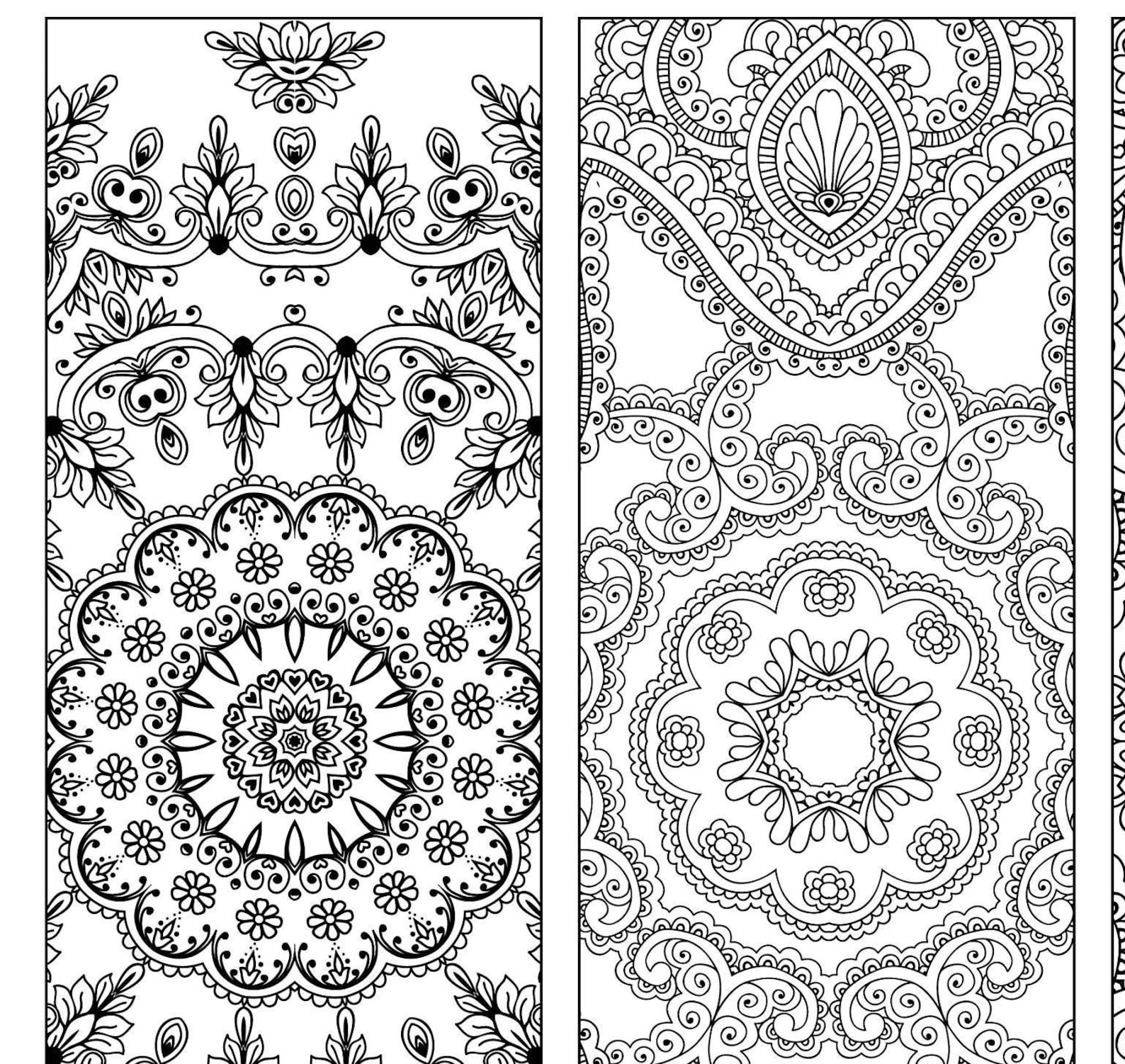 bookmark coloring flower mandalas coloring bookmarks etsy