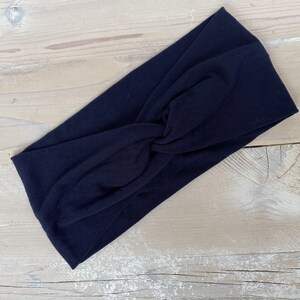 Faux Knot Headbands, Turban Headband, Headband with Buttons, Twist Knot Headband, Nurse, Knit Headband, Black