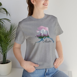 Alaska Short Sleeve T, Fireweed Field Shirt, Alaska Mountains, Fireweed, The Rooted Lupine