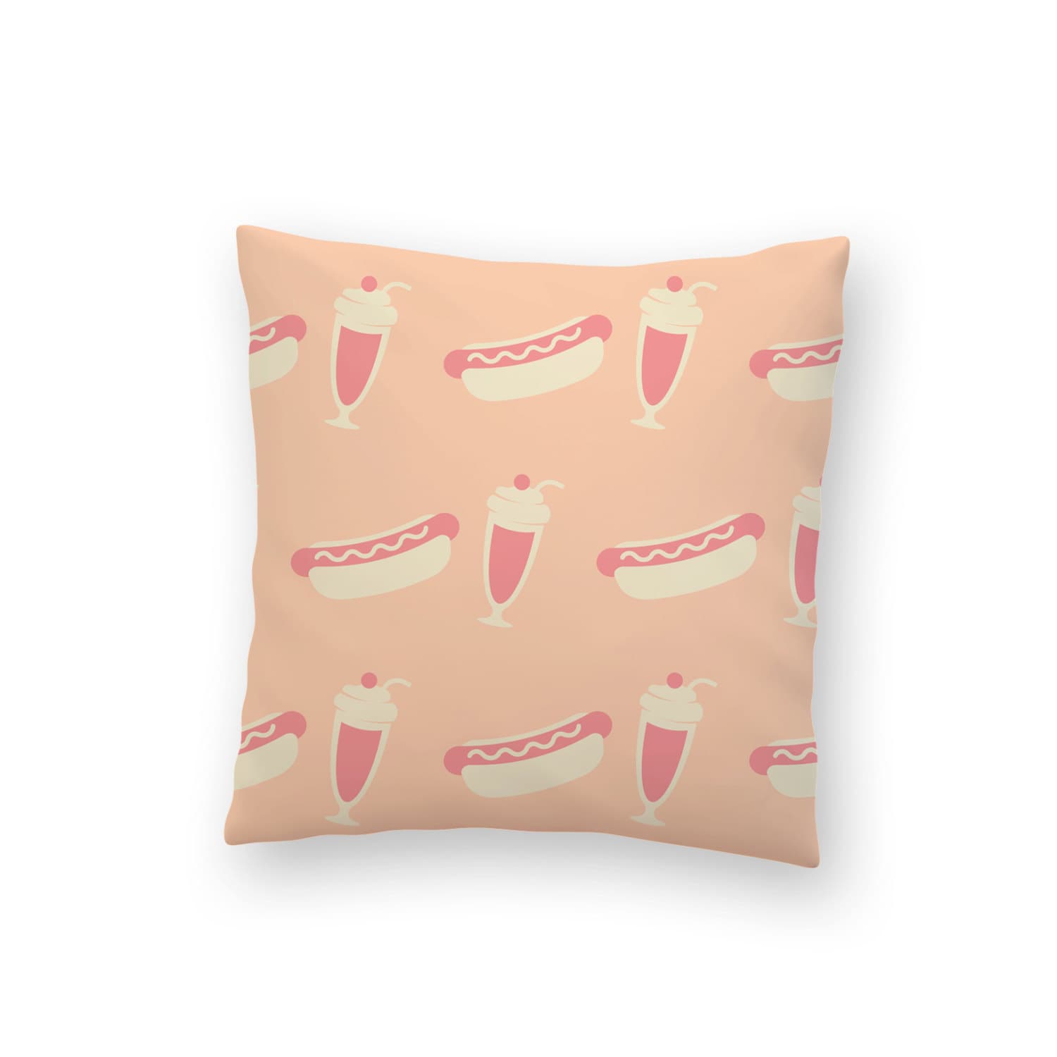Hot Dog Pillow Retro Pillow Milkshake Pillow Mid Century Etsy