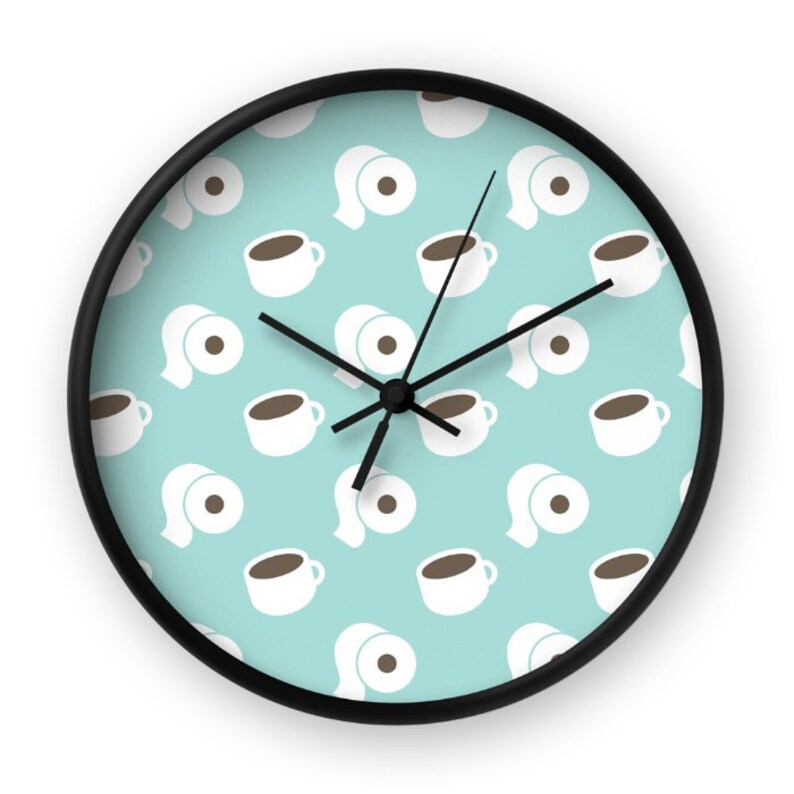 Coffee Clock Funny Wall Clock Cute Clock Cartoon Clock - Etsy