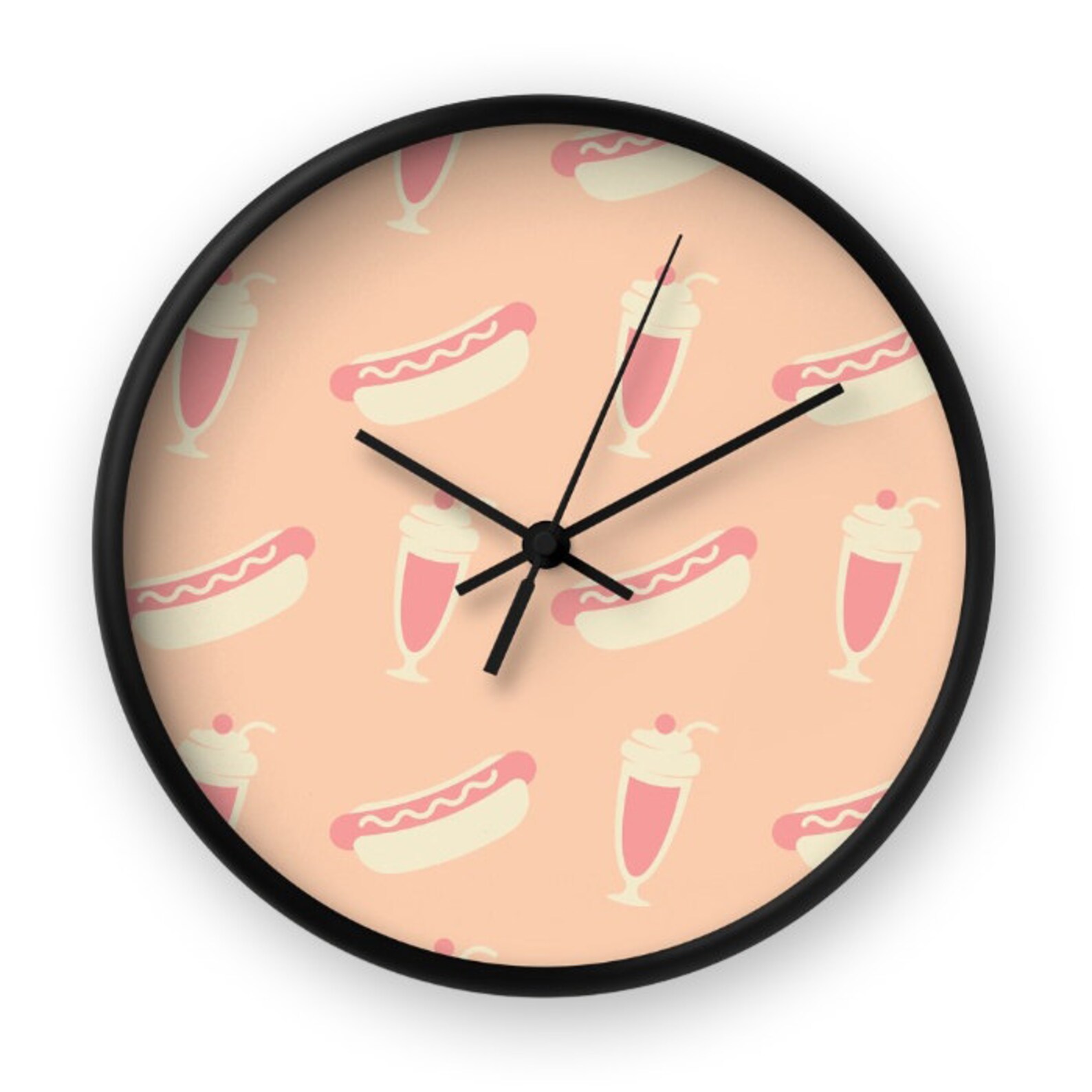 Hot Dog Clock Milkshake Wall Clock Retro Wall Clock - Etsy