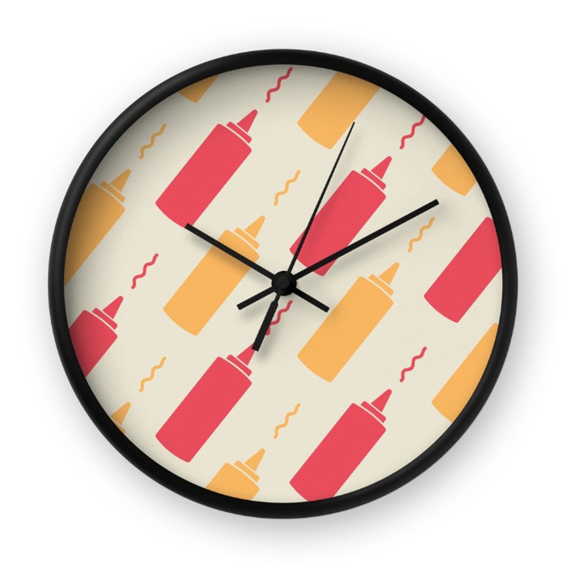 Ketchup Clock Retro Wall Clock Mustard Clock Vintage - Etsy