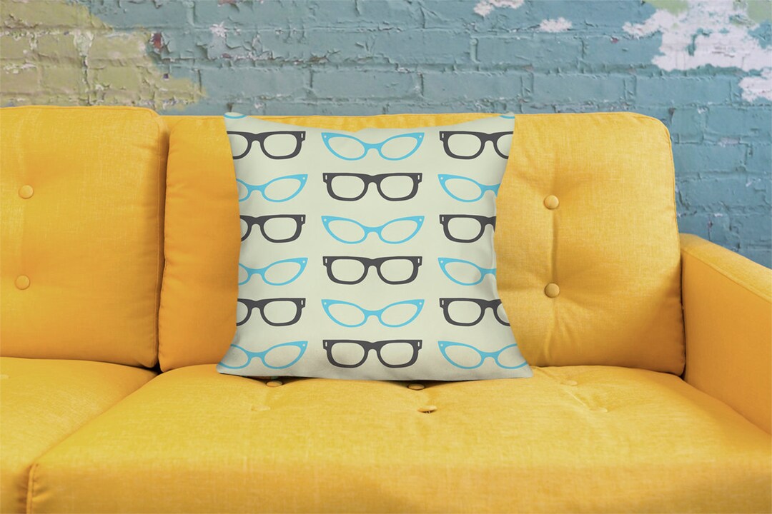 Eyeglasses Pillow Retro Pillow Eyewear Pillow Mid Etsy
