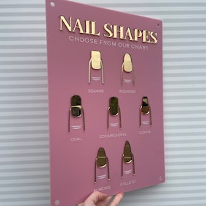 Nail Shapes Acrylic A3 3D Perspex Wall Sign | Beauty Sign | Business Sign | Spa Sign | Salon Sign | Salon Decor