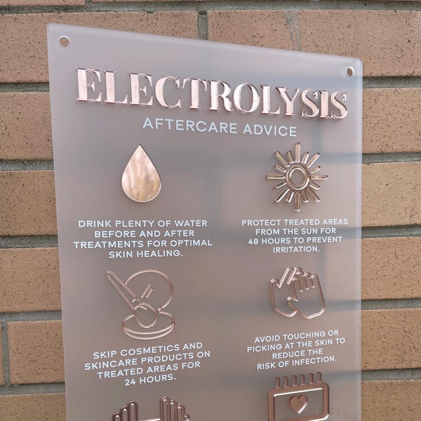 Elektrolyse Advies Nazorg Acryl Bord | Salondecoratie (A3)